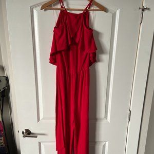 NWOT Forever 21 Red Ruffle Jumpsuit